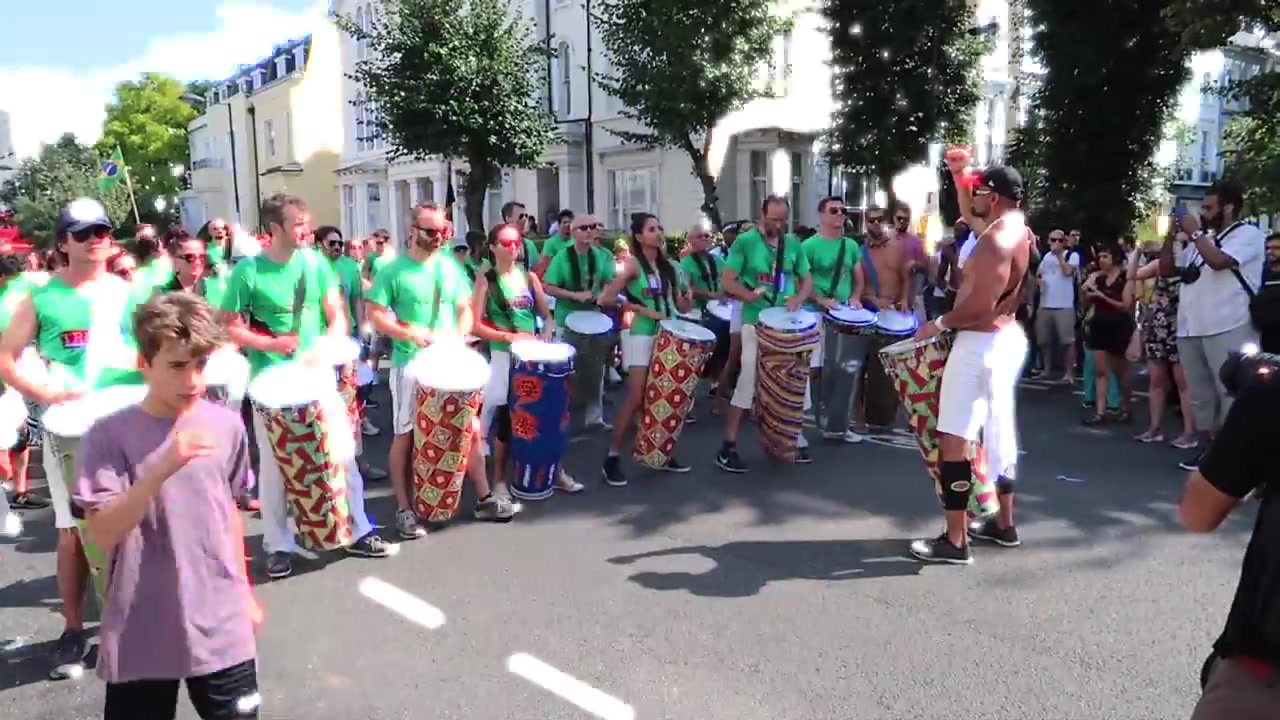 Notting Hill Carnival food stall serving jerk chicken