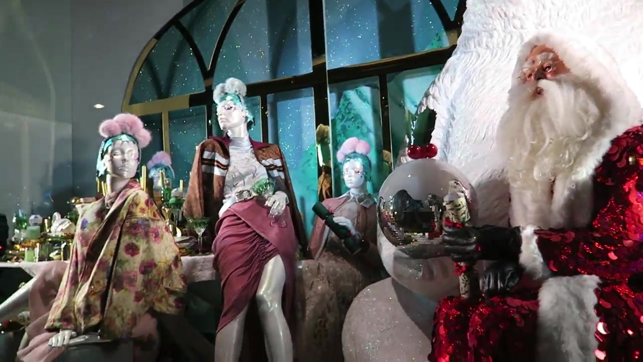 Oxford Street Christmas lights outside Selfridges in London in December 2016