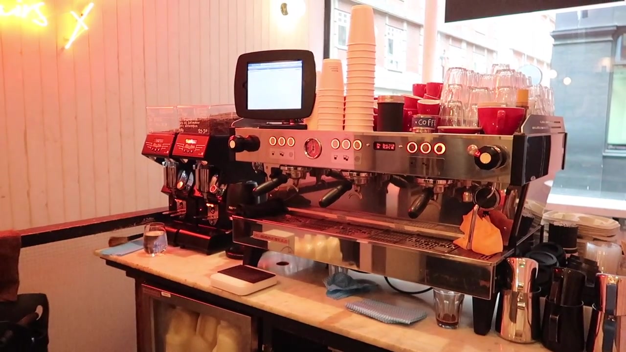 Espresso machine inside Soho Grind coffee shop
