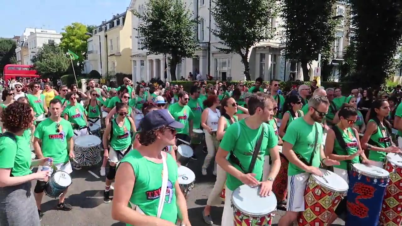 Drum band performing at Notting Hill Carnival 2019
