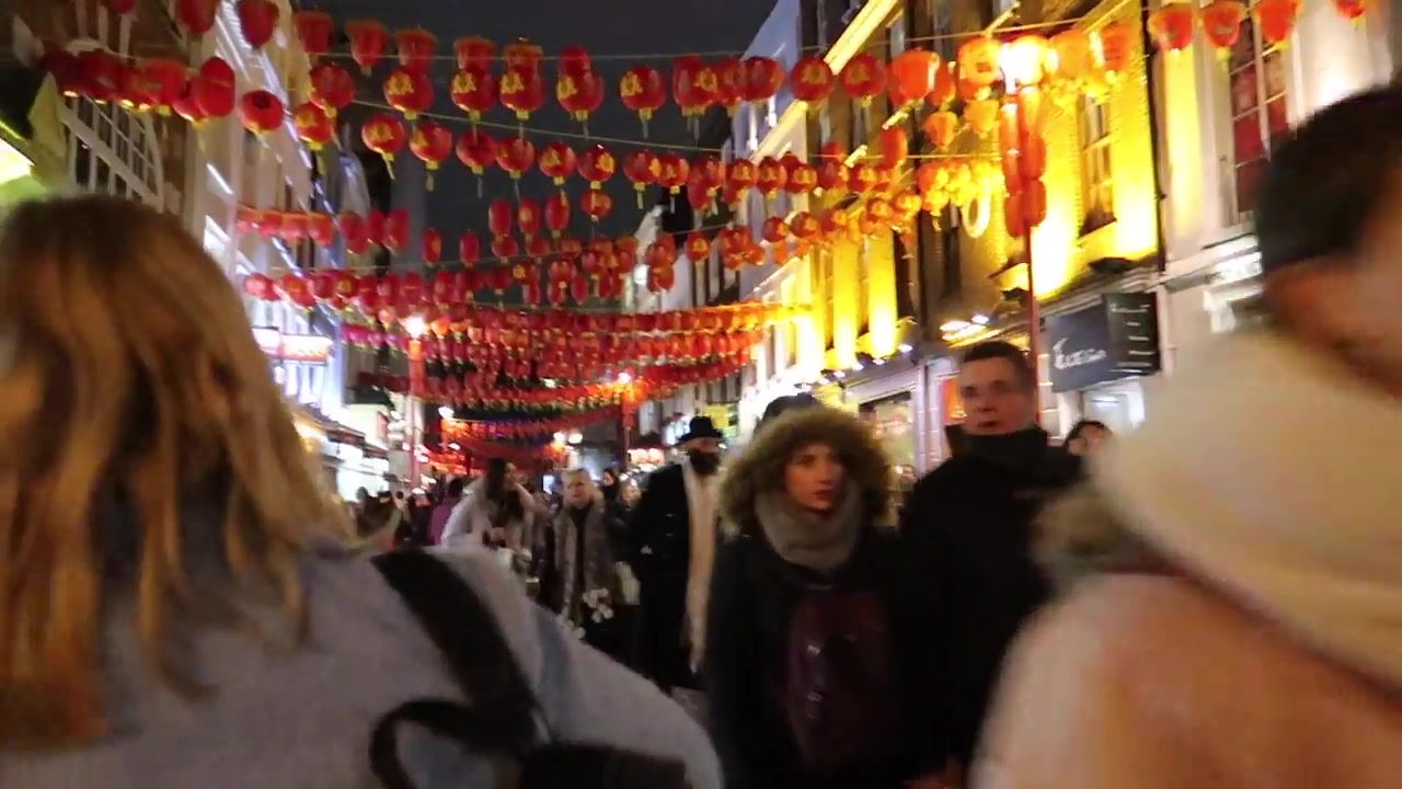 An evening walk through Chinatown’s decorated streets.