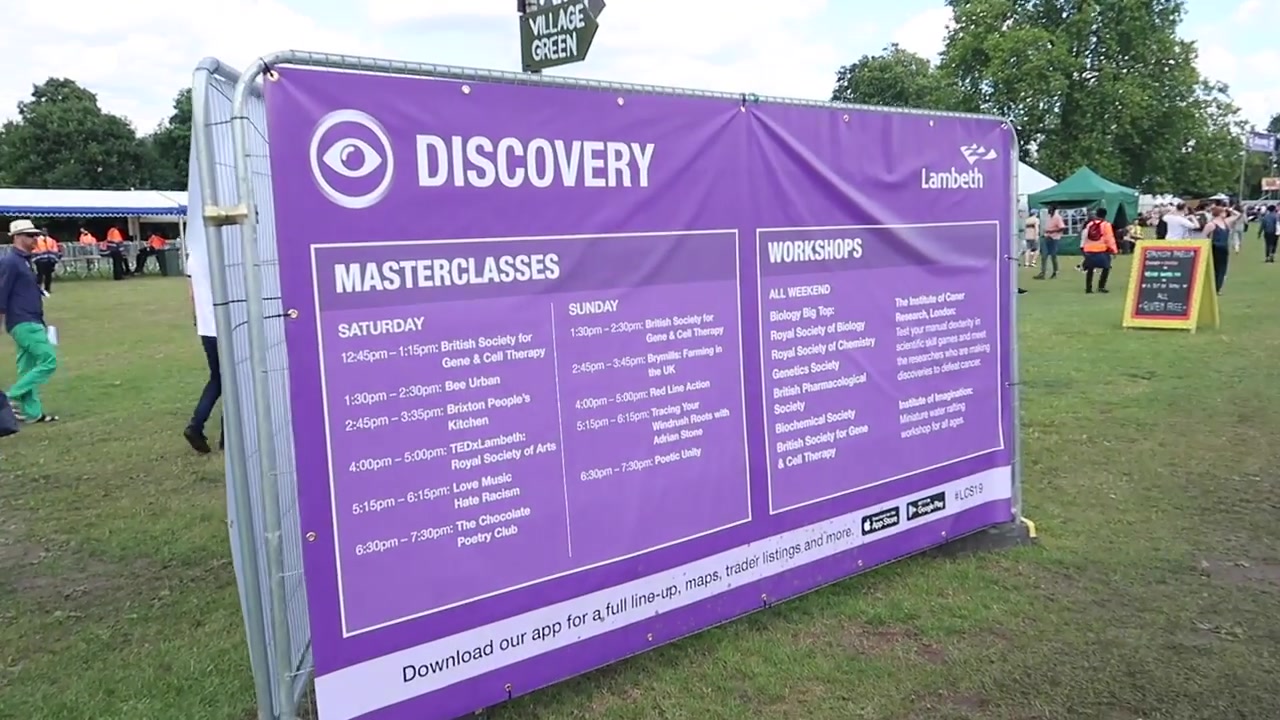 The Discovery area programme board at the country show.