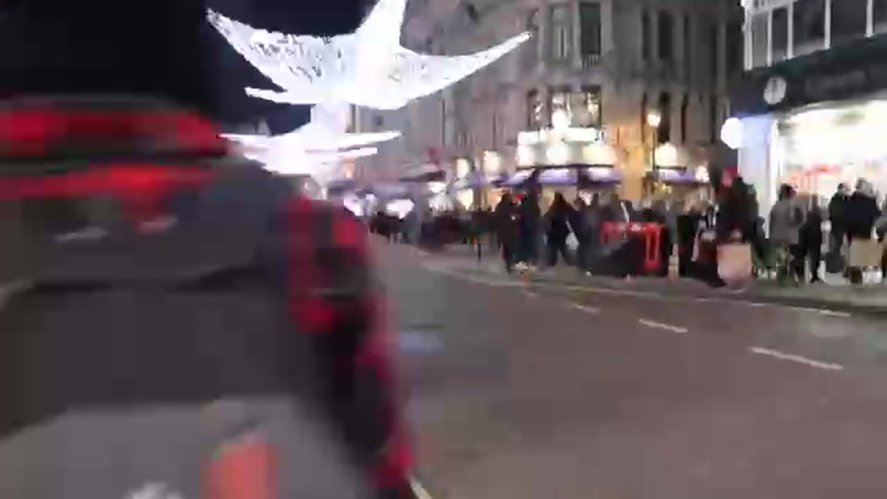 Regent Street Christmas angel lights in London