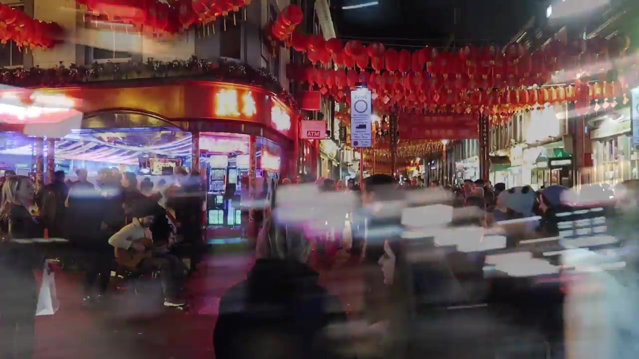 Chinese bakery in London Chinatown during the evening