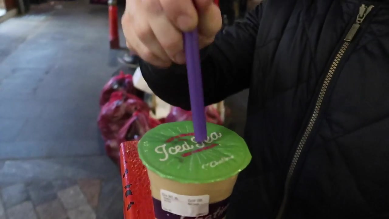 Bubble tea with tapioca pearls in London Chinatown