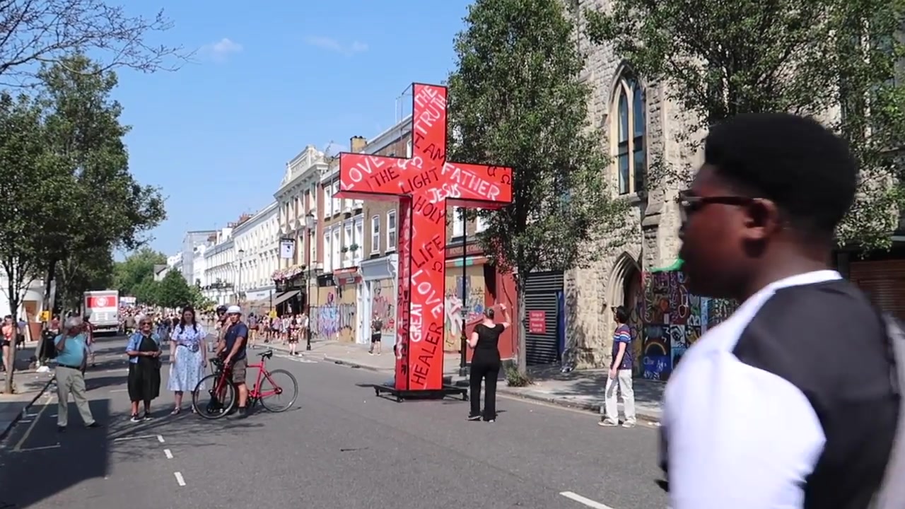 Daytime crowds at Notting Hill Carnival in London