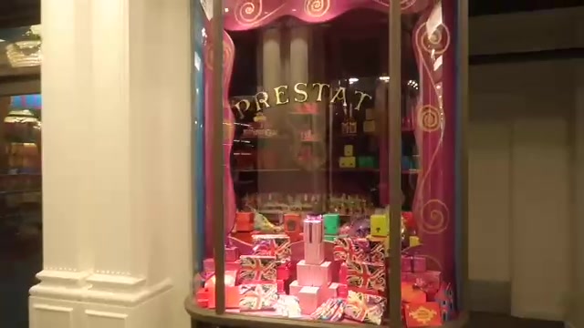Prestat’s colourful chocolate shop in Prince’s Arcade.