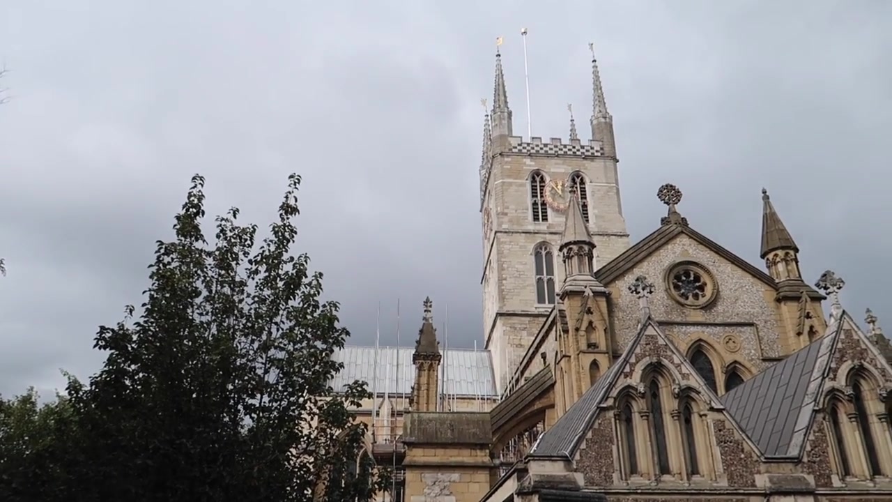 Southwark Cathedral at the end of the Borough Market walk.