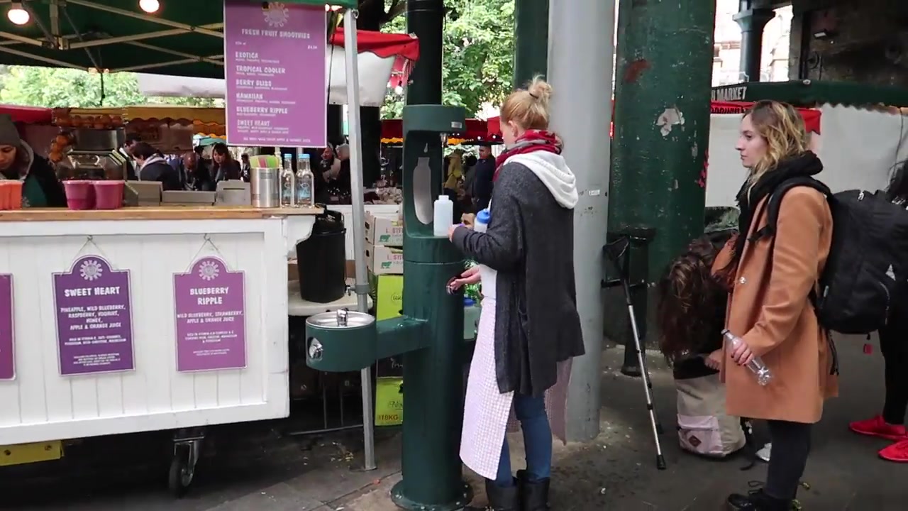 Drinking-water fountains during the 2017 Borough Market visit.