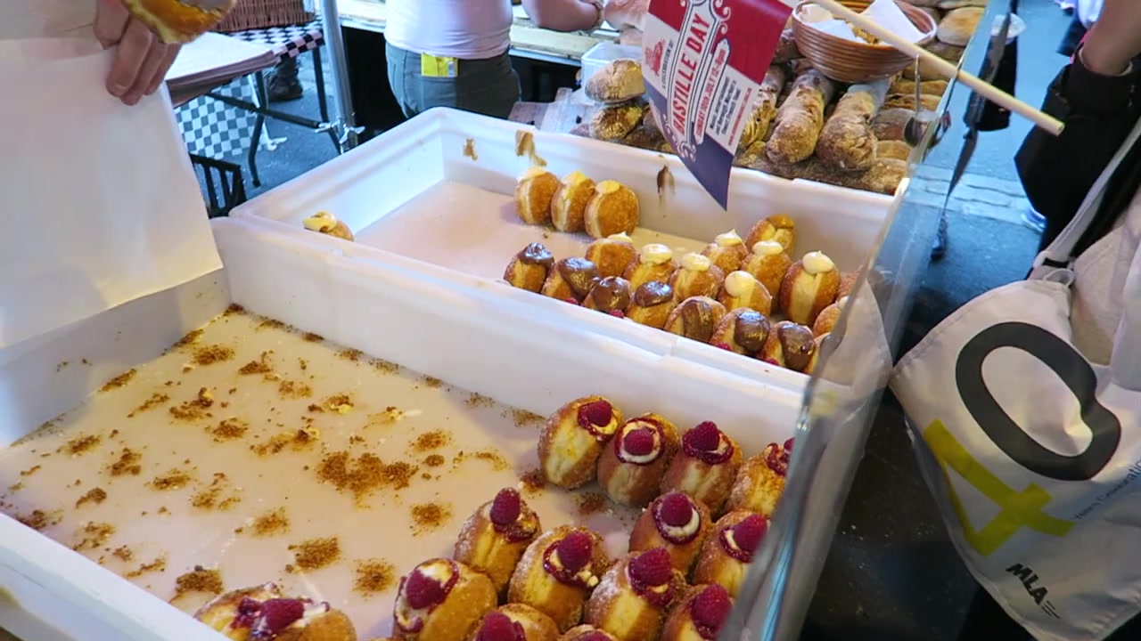 French-inspired pastries on the Bread Ahead stall at Borough Market