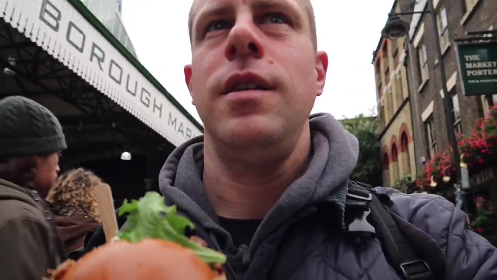Fresh produce carried through Borough Market in London