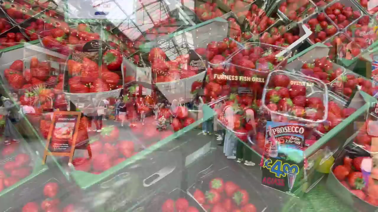 Colourful fresh produce stalls inside Borough Market in 2022