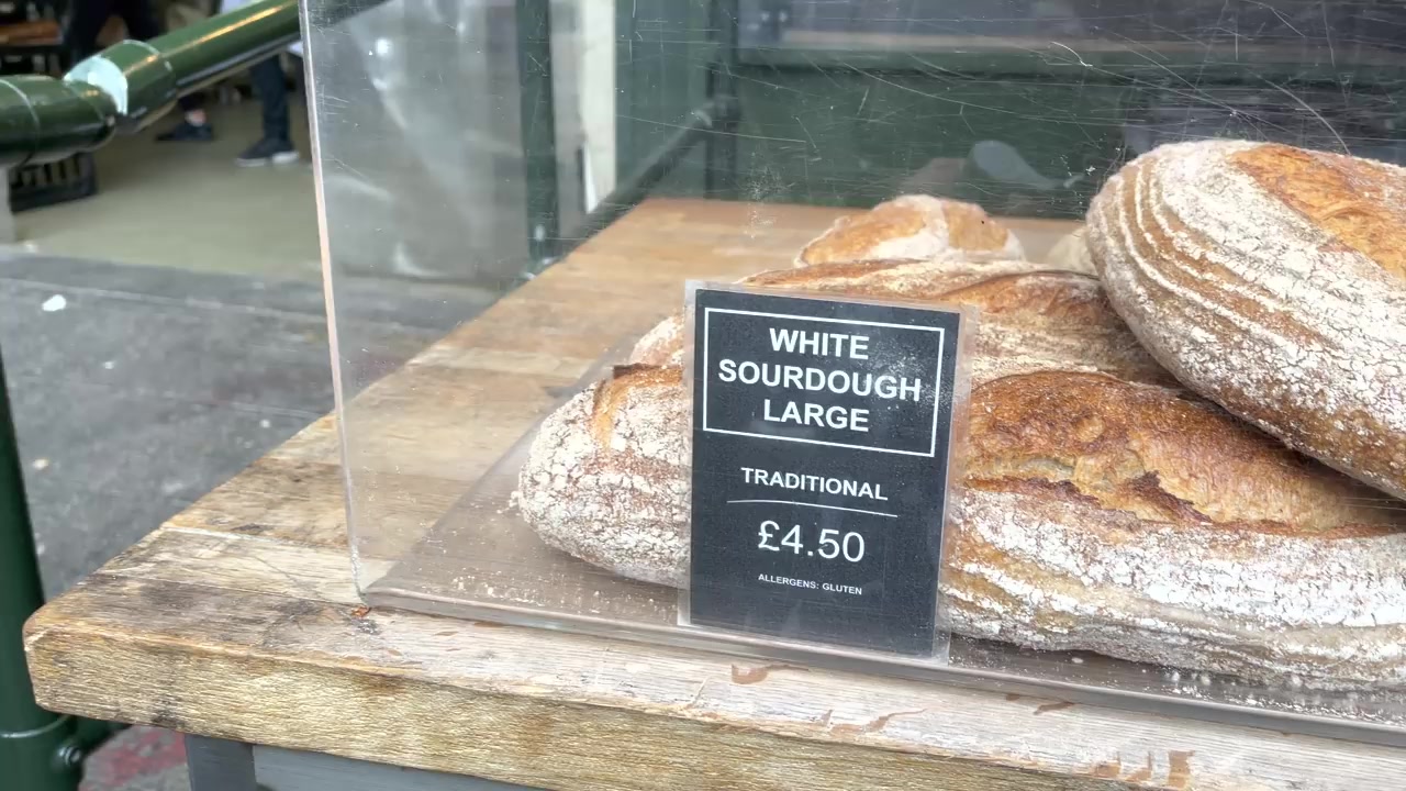 Sourdough loaves at Bread Ahead in Borough Market
