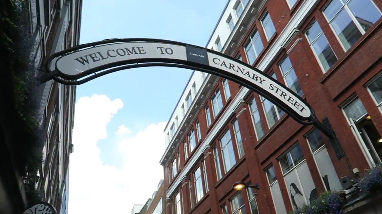 The Welcome to Carnaby Street arch above the street