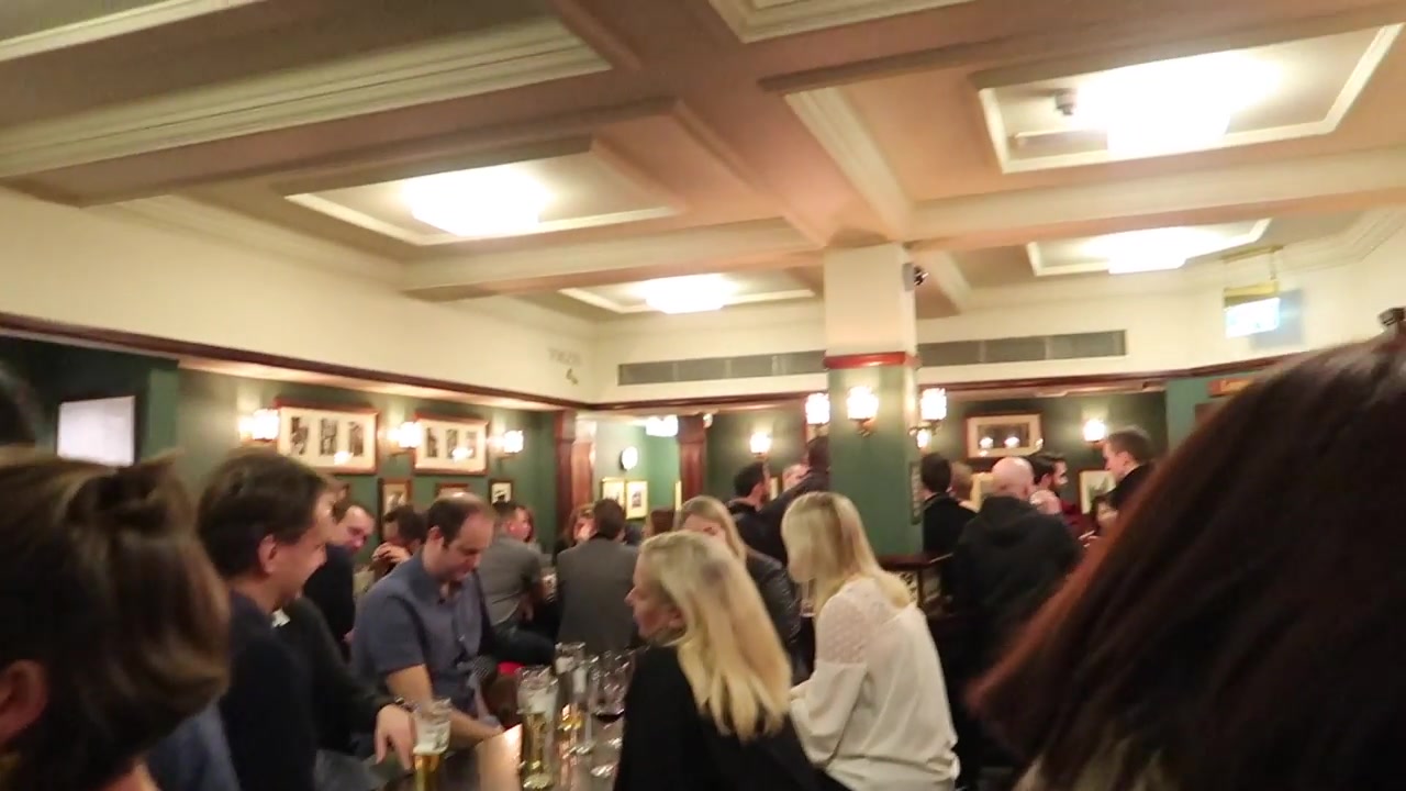 The busy downstairs bar at the Chandos.