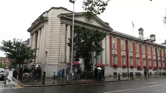 Columned facade and red-brick frontage of Chelsea Old Town Hall
