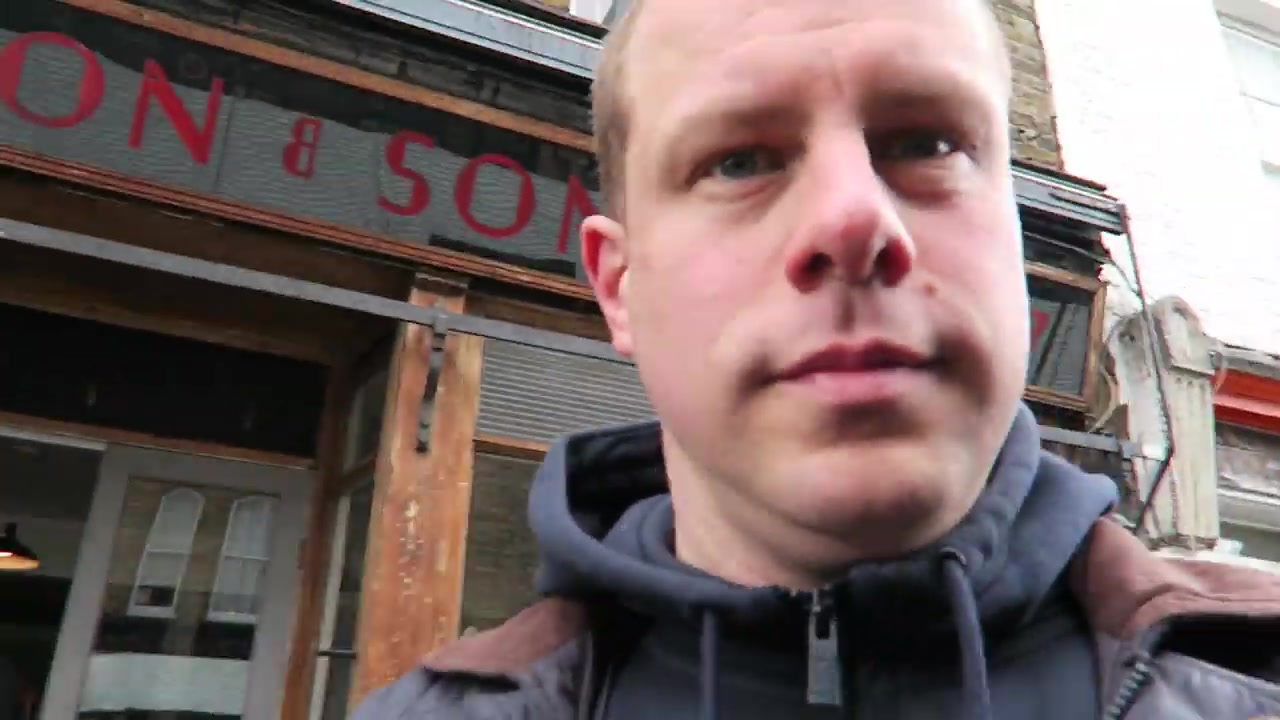 Barry outside the wooden frontage of Climpson and Sons on Broadway Market