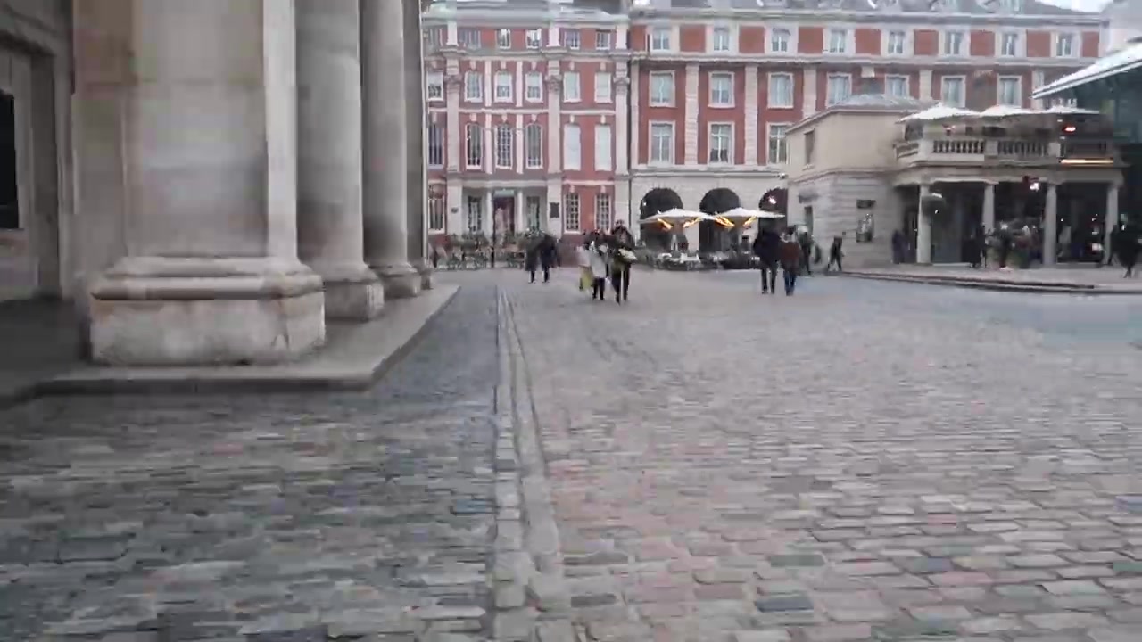 Covent Garden during the snowy March walk.