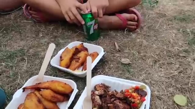 Jerk chicken and fried plantain from Mama’s Jerk at the Lambeth Country Show