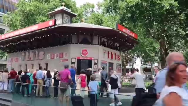 TKTS ticket booth in Leicester Square during the June 2017 visit