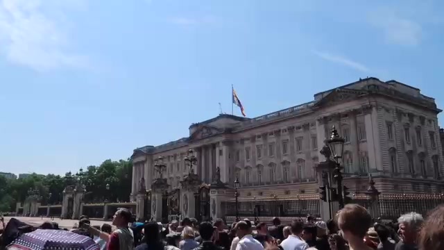 Crowds outside Buckingham Palace during Trooping the Colour 2018