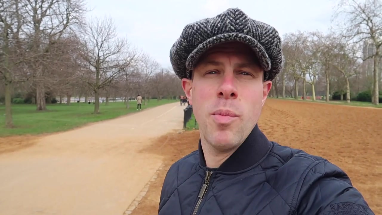 Barry beside the sandy bridleway at Rotten Row during the Hyde Park cycle ride.