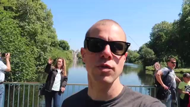 Barry on the bridge over the lake in St James’s Park.