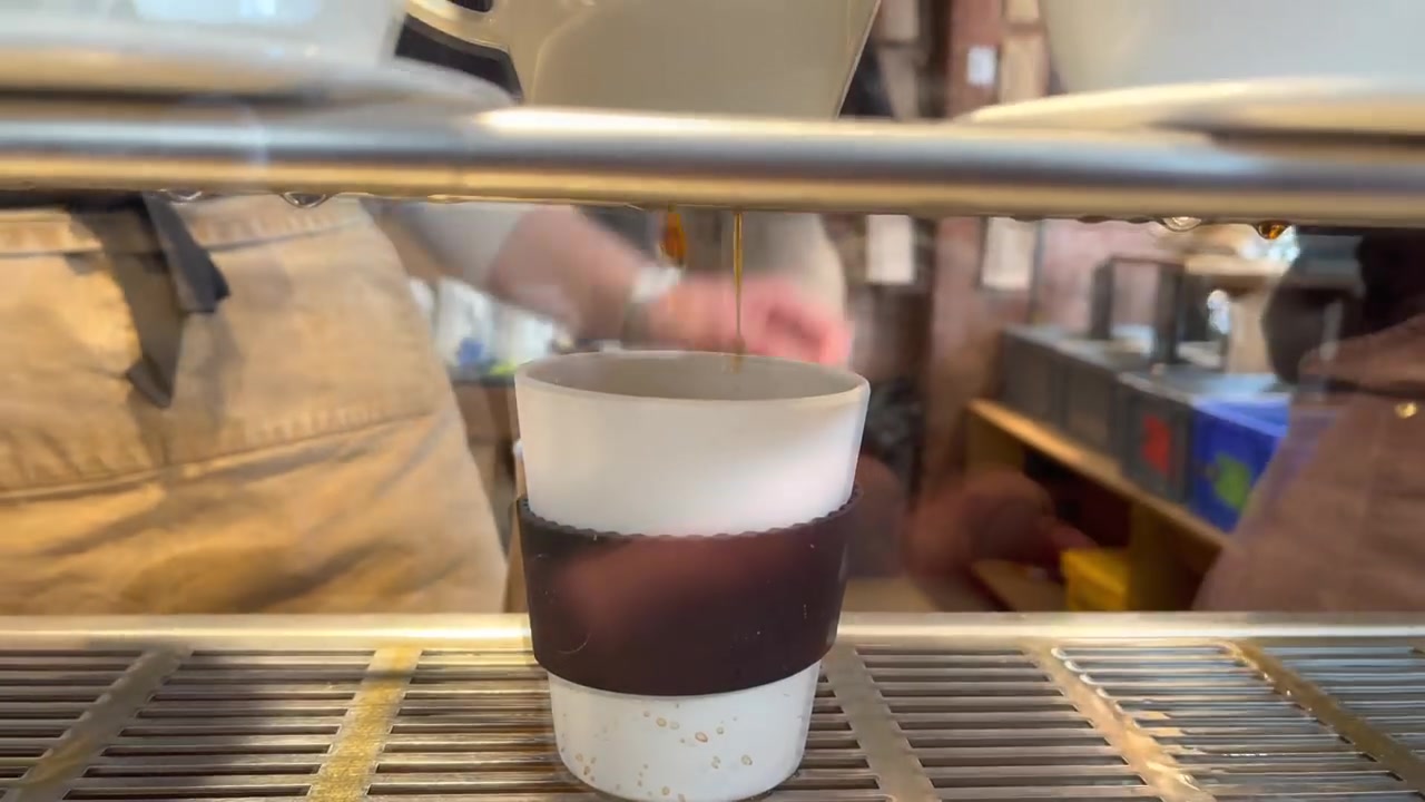Coffee being prepared at Monmouth Coffee near Borough Market