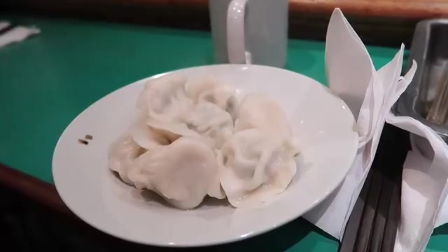A plate of steamed dumplings at Jen Café in Chinatown.