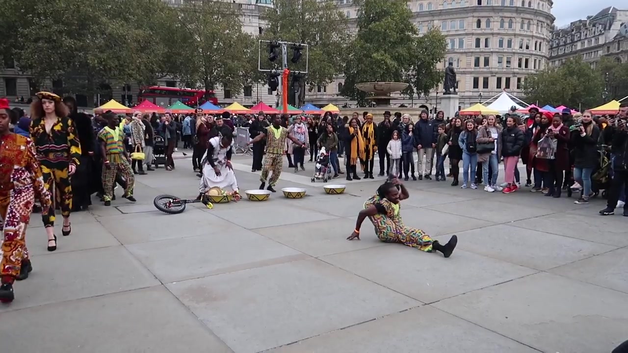 Dancers perform in an open circle at Africa on the Square.