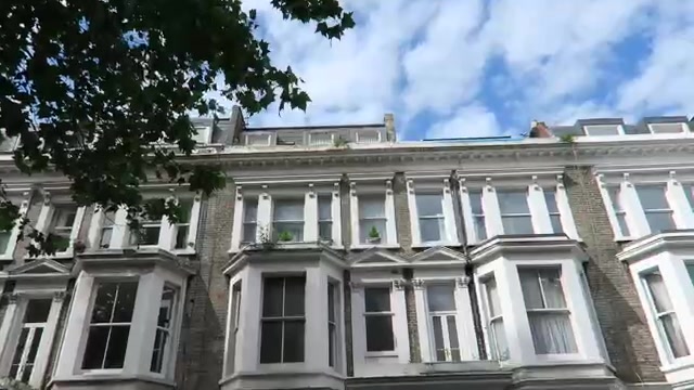 White terraced houses on Edith Grove during the Rolling Stones London tour