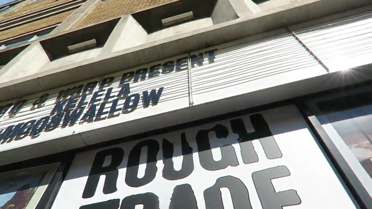Rough Trade East sign above the record shop entrance off Brick Lane