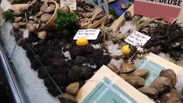 Fresh seafood on display at Borough Market