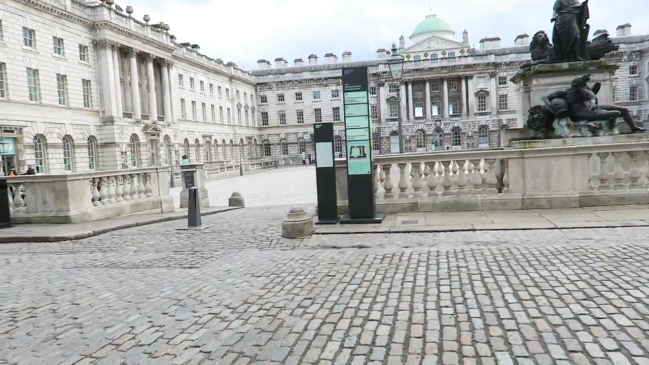Somerset House courtyard and pale stone buildings after the India Club visit