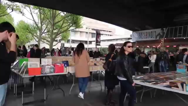 Book stalls and browsers beneath Waterloo Bridge