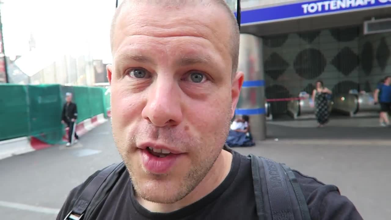 Barry Roberts outside Tottenham Court Road station in 2016