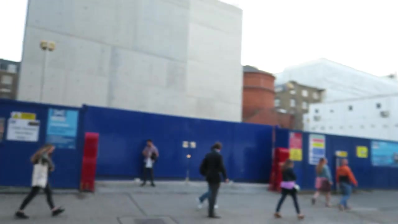 Construction hoardings near Tottenham Court Road in 2016