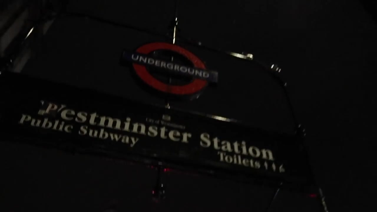 Westminster Underground station sign on the journey to Tower Hill