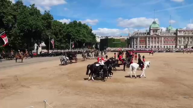 Mounted musicians and drum horses at Horse Guards Parade