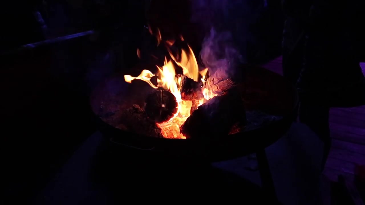 Flames rising from an outdoor fire at Winter Wonderland