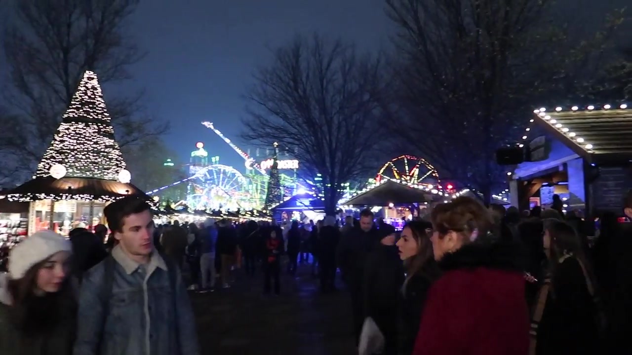 Christmas trees and crowds at Winter Wonderland 2018 in Hyde Park