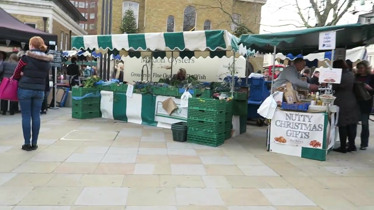 Festive market stalls at Duke of York Square in Chelsea
