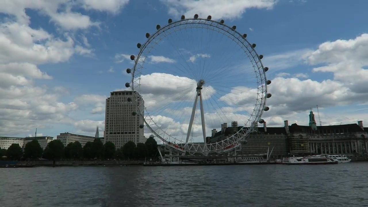The London Eye across the Thames at the start of the walk.