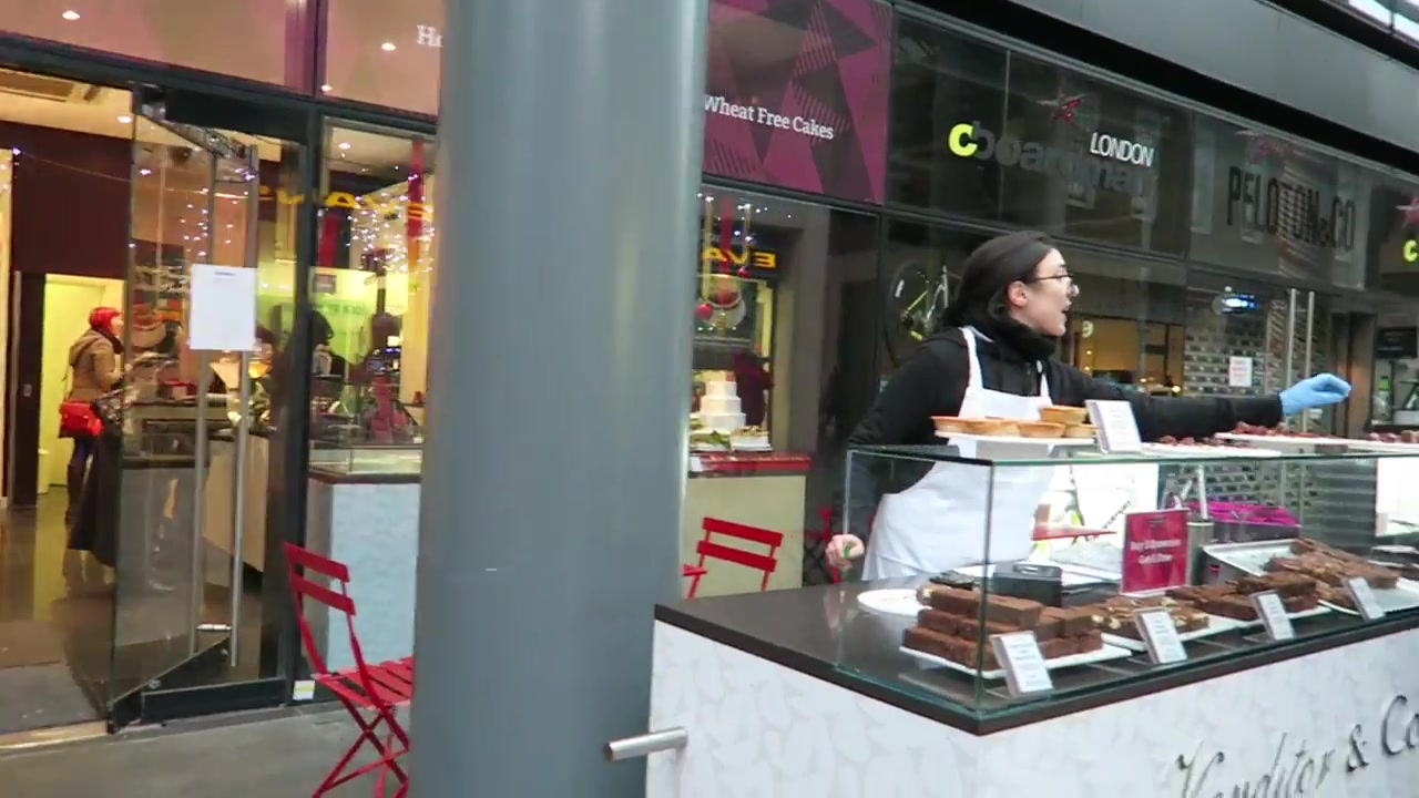The Konditor & Cook counter and cake display at Spitalfields in 2015.