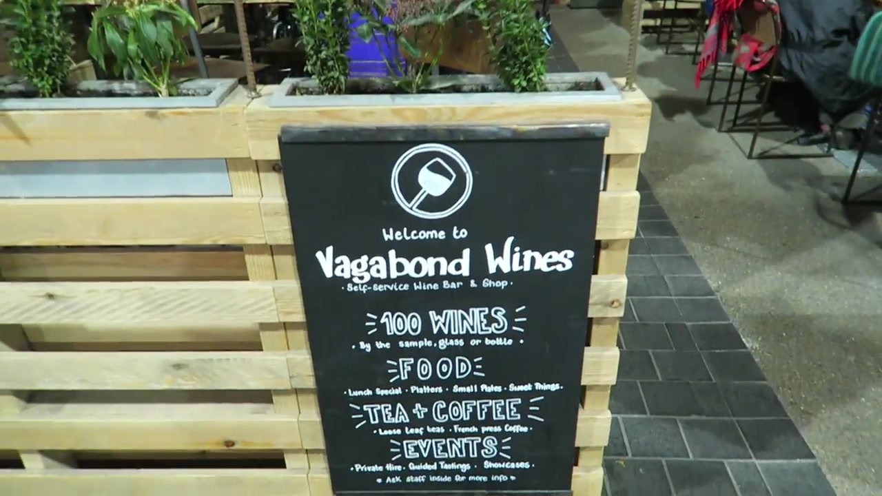Vagabond Wines sign outside the Spitalfields wine bar in 2015.