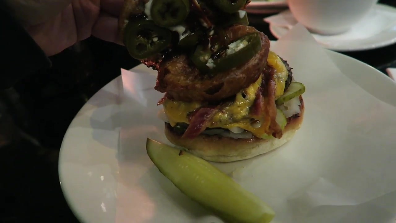 The B-Rex burger with its fillings shown during the 2015 dinner.
