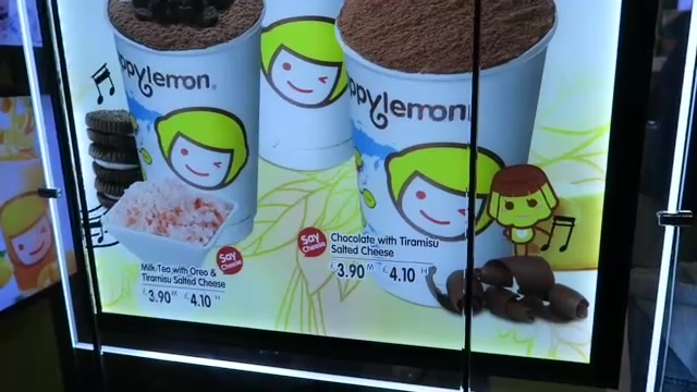 Happy Lemon display advertising salted-cheese drinks outside its Chinatown shop in 2016.