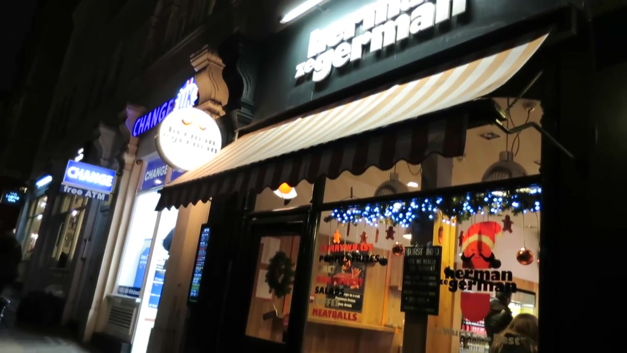 Herman Ze German on Villiers Street, filmed during my December 2014 visits.